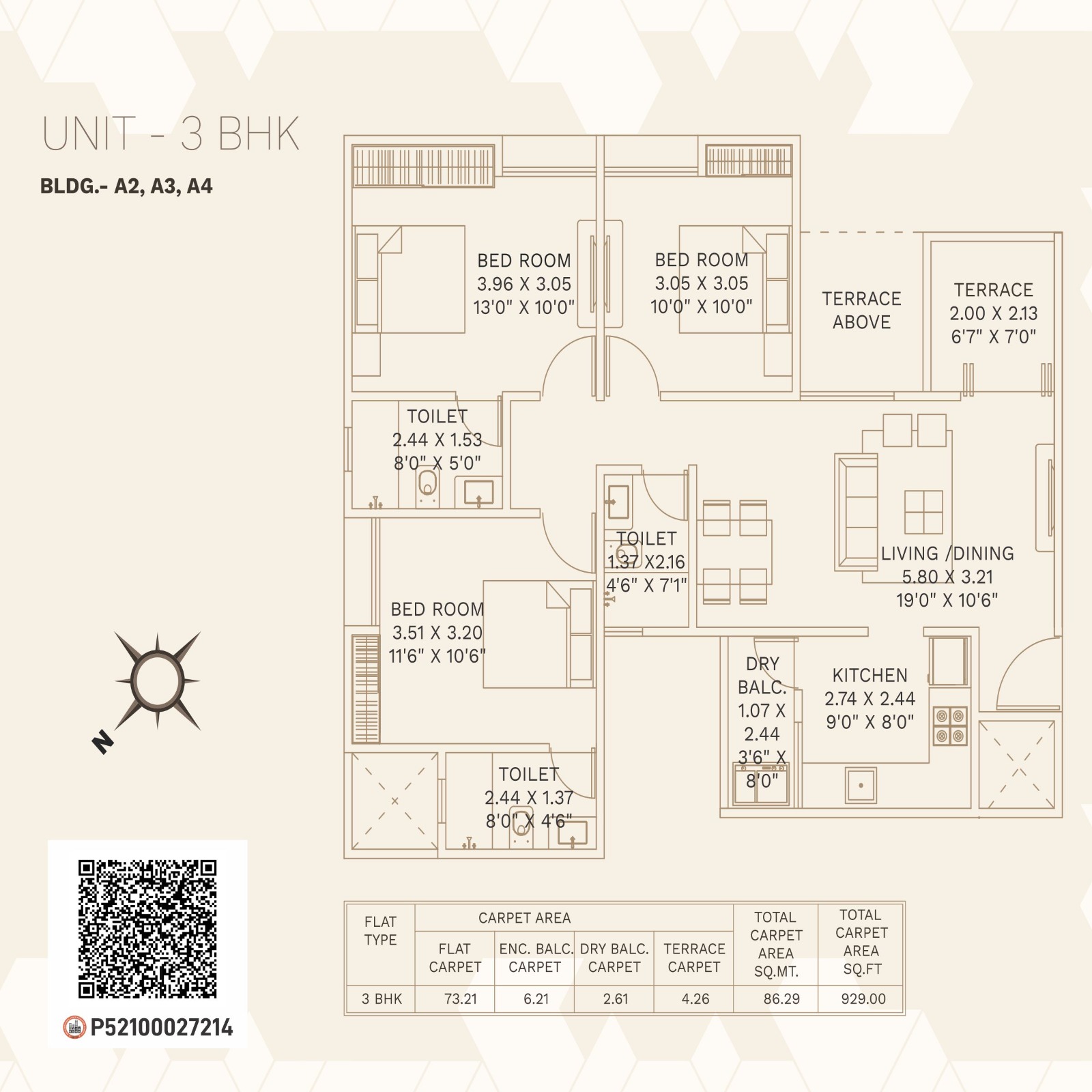 ARV New Town 1/2/2.5/3 BHK